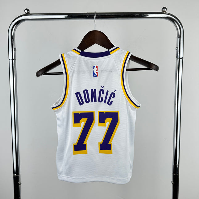 NBA Kids 23 Season Lakers White #77 Dončić Jersey